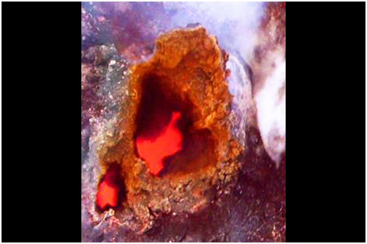 Helicopter View of Lava Tube on Big Island