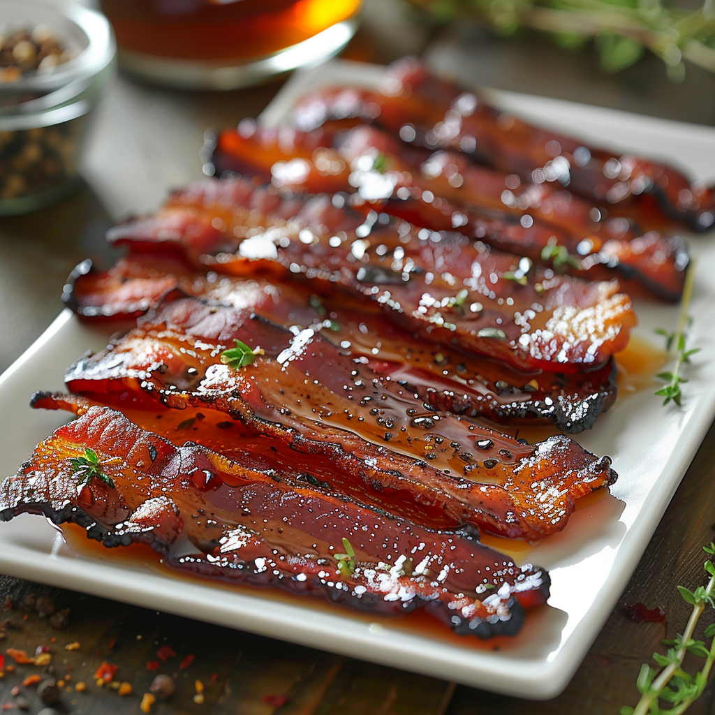 Thick-cut applewood smoked bacon with a caramelized finish.