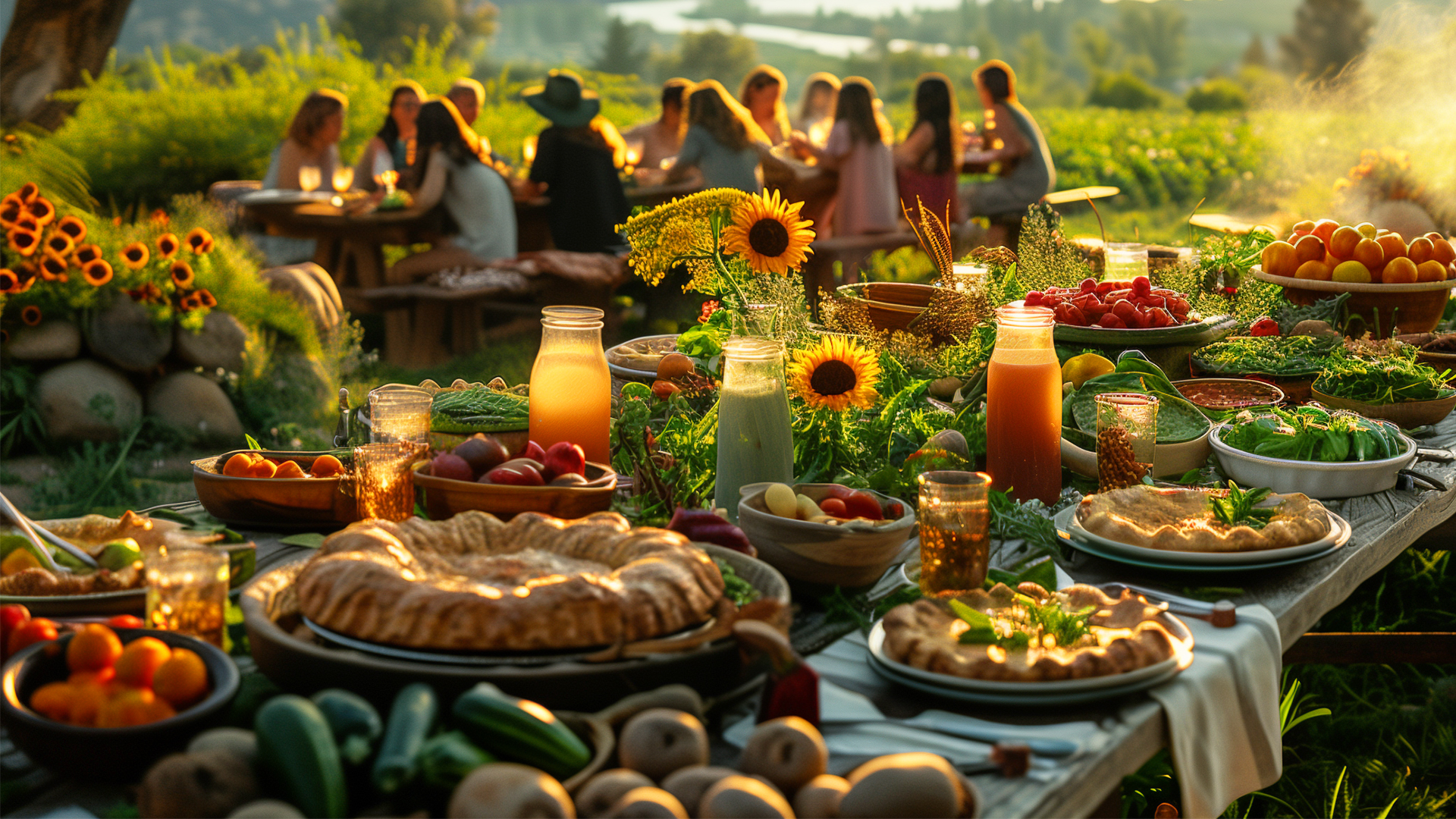 Family working on farm and baking in rustic kitchen