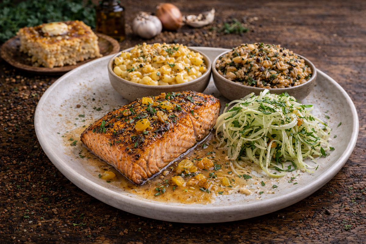 Cedar-smoked salmon with citrus