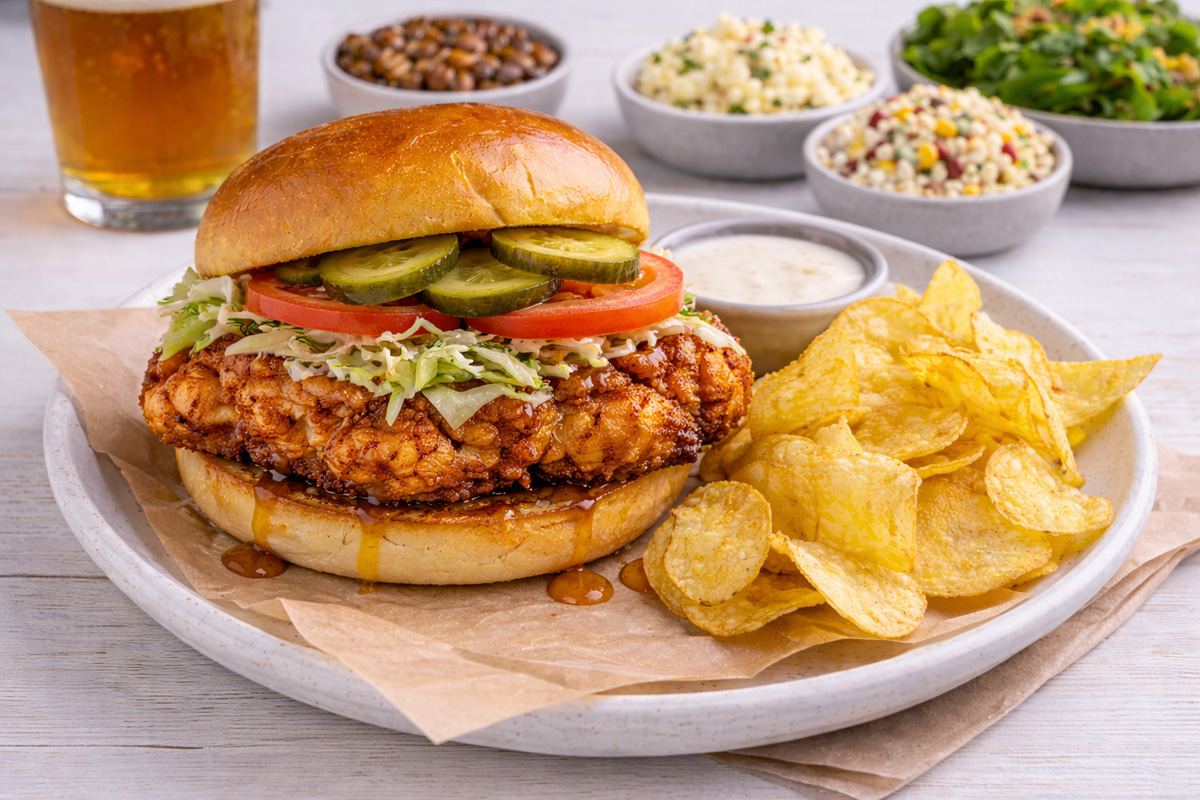 Crispy smoked chicken sandwich
