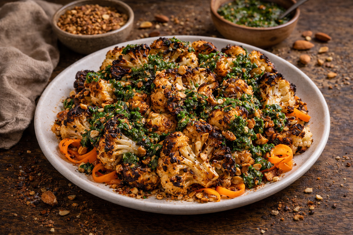 Charred cauliflower with chimichurri